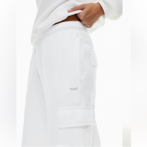 TNA Cozy Fleece Sweatpants in White - Picture 4 of 7
